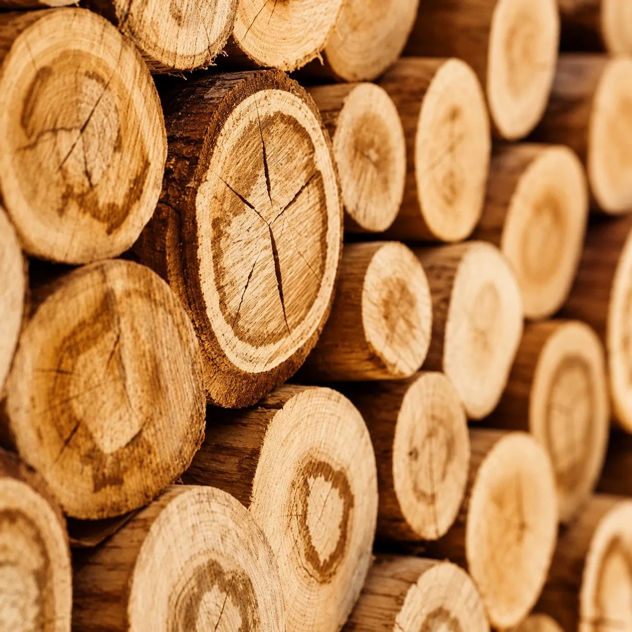 Gros plan sur un empilement de rondins de bois coup&eacute;s